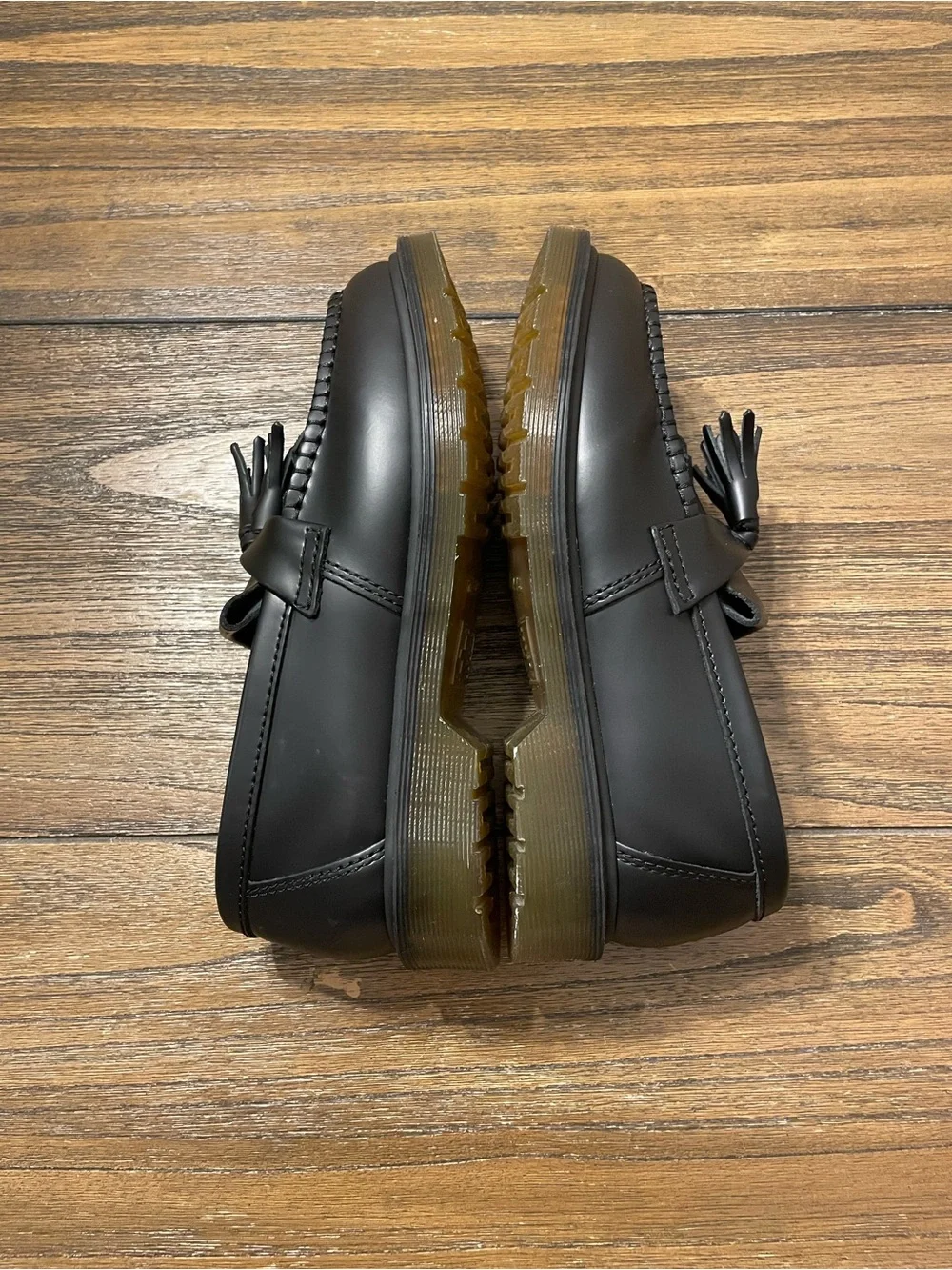 Dr. Martens Adrian Smooth Leather Tassel Loafers All Black Size M 6/W 7 NWOB